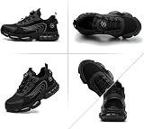 GemChve Chaussures de Sécurité Hommes Femmes Basket Légère Respirante Travail Antidérapante avec Embout en Acier Black 43 EU - 2