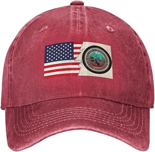 Flag of Mercer County, West Virginia and America Baseball Cap for Men Women Adjustable Vintage Washed Denim Style Dad Hat