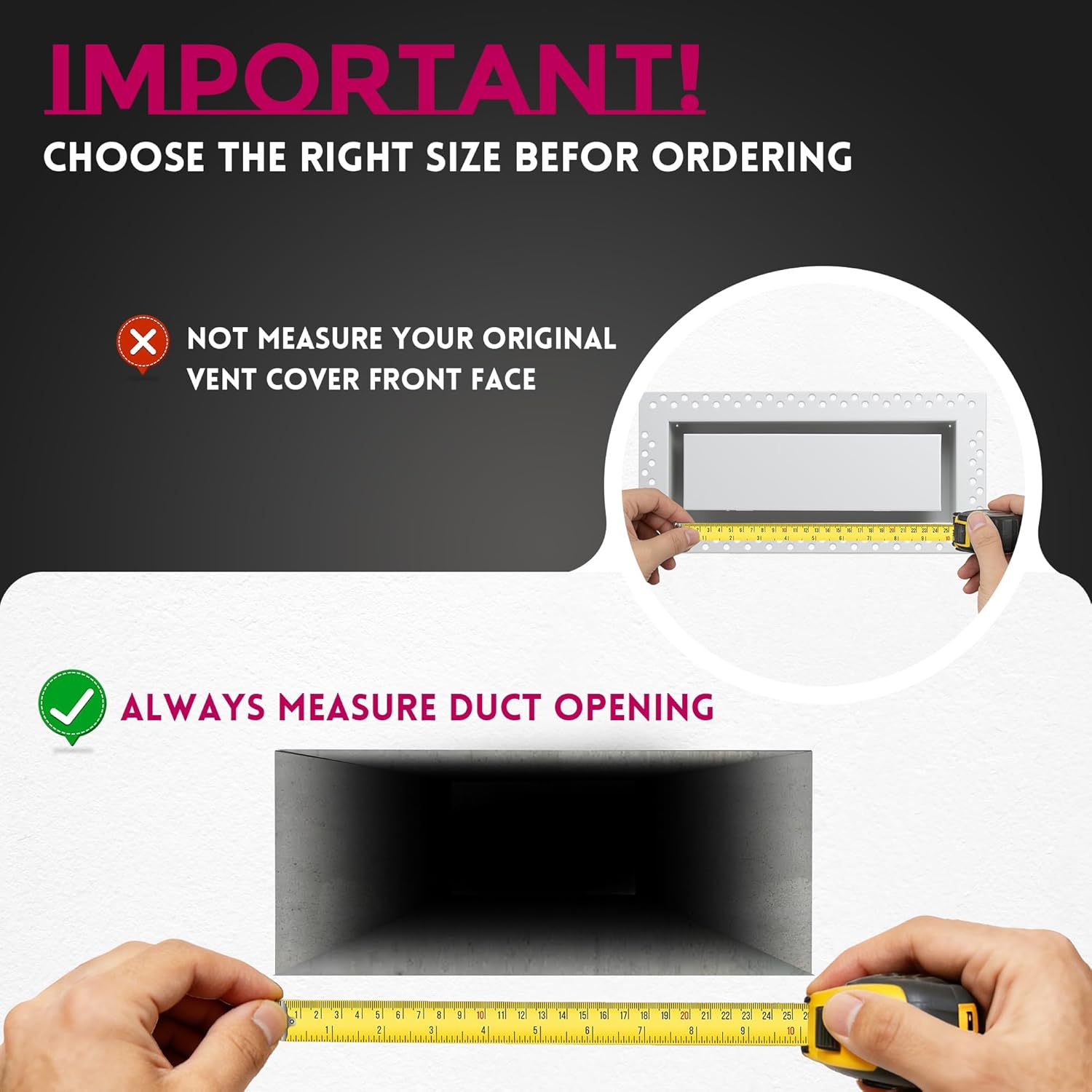 4x10 Flush Wall Vent, Metal Wall Vent Cover Paintable Ceiling Vent Covers HVAC Vent Cover Adjustable White Air Vent Modern Register Grille for Walls Ceiling