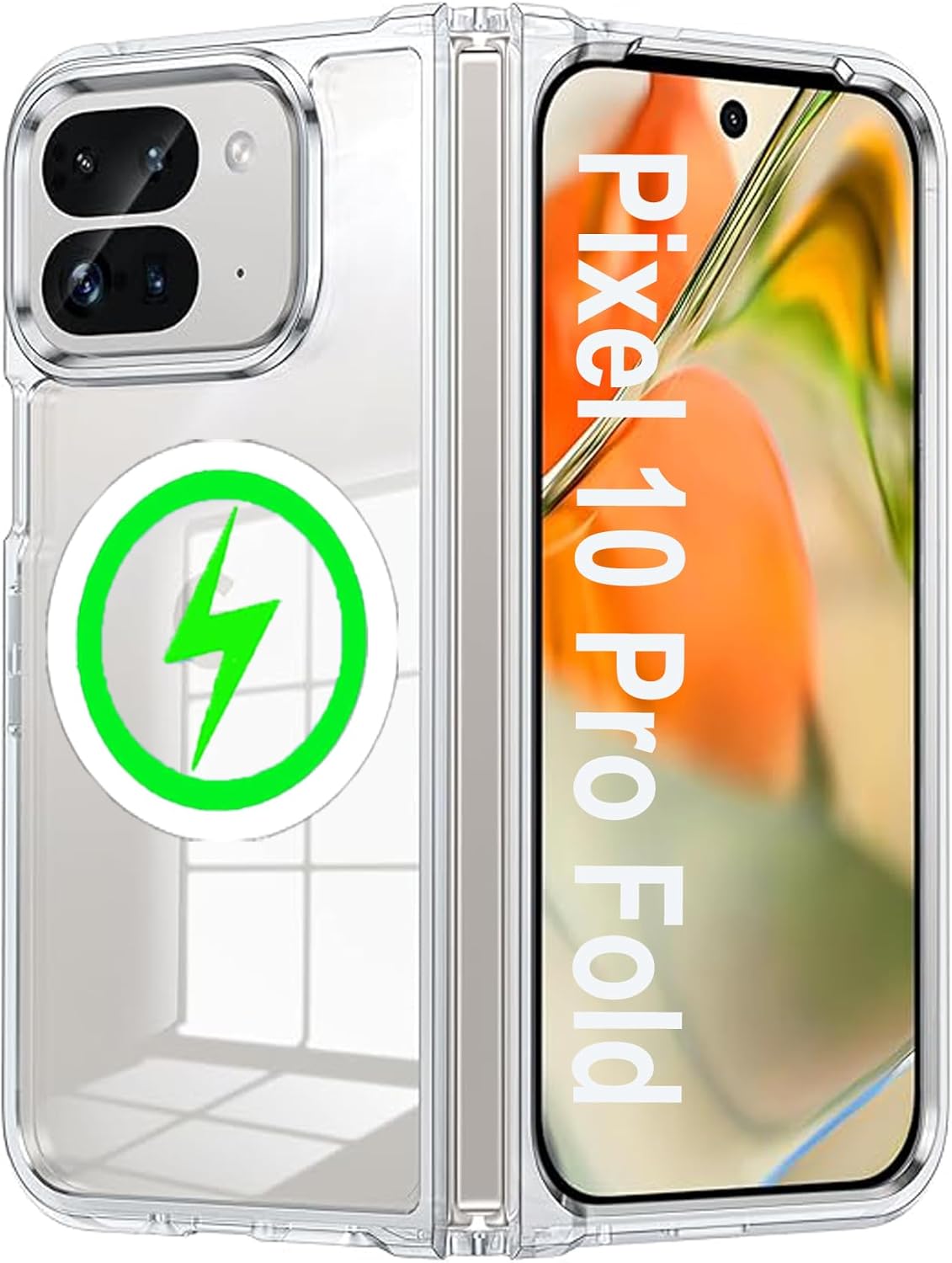 for Google Pixel 10 Pro Fold Case Compatible with MagSafe & Pixelsnap, Built-in Strong Magnetic & Connection Fastener [Prevents Case Slipping Out] Anti-Yellowing Slim Fit for Pixel10 Pro Fold (Clear) Pixel 10 Pro Fold Clear