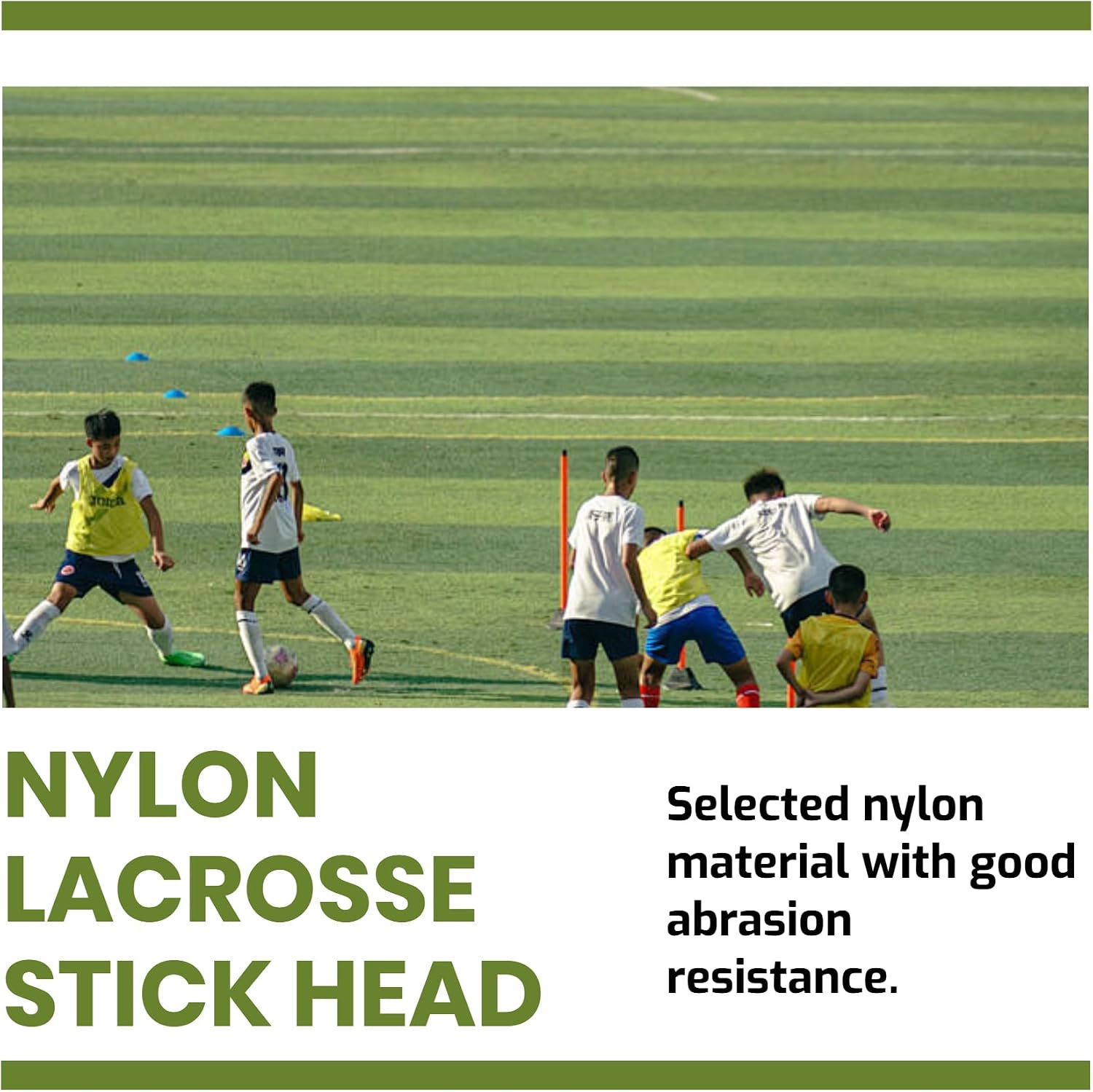 Lacrosse Head, Mesh Strung Wear Proof Nylon Lacrosse Stick Heads for Training Competition