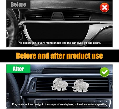 Miniatura 10 de Sylvil 2 clips de ventilación de aire para automóvil, bonito clip de salida de aire acondicionado en forma de corazón, ambientadores difusores,