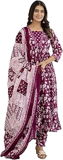 SHIENZY Women Kurta Pant Set with Dupatta | 3 Piece Ethnic Kurti Set for Women | Festive Wedding Guest Outfit | Stylish Fl...