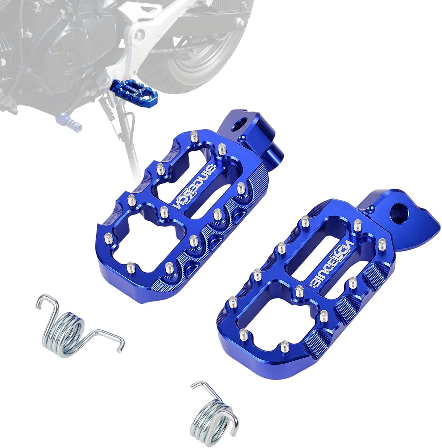 JFG RACING Dirt Bike Foot Pegs,CNC Motorcycle Rest Pedal Footpegs for YZ65 18-23/YZ85 02-23/YZ125 97-24/YZ250 98-24/YZ250F 01-23/WR250F 01-24/YZ450F WR450F 03-23/YZ125X YZ250X YZ250FX YZ450FX-Blue