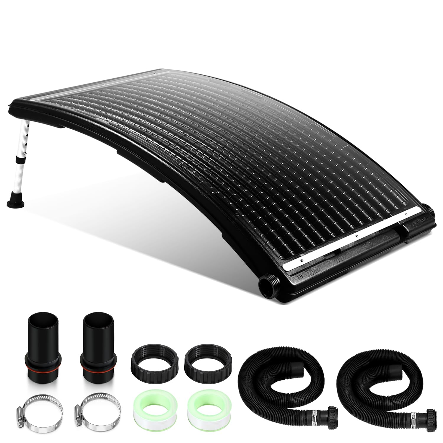 Ikodm Calefacción solar de piscina x3, panel solar para piscina, 110 x 65 x 15 cm, altura regulable, calefacción solar de 10000 L/H, conexión de 38 – 40 mm, calefacción solar ampliable, sistema solar
