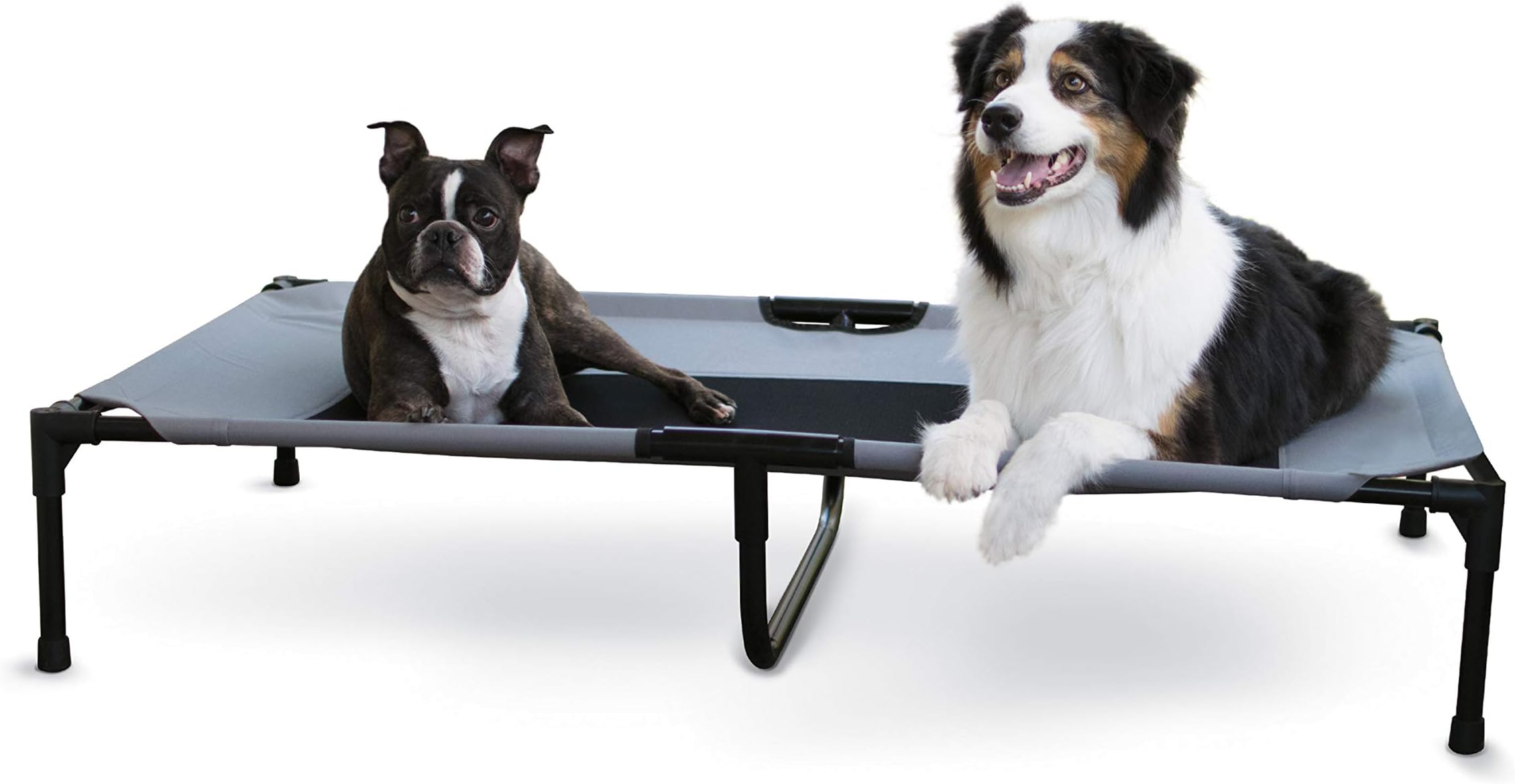 Cooling Elevated Dog Bed Outdoor Raised Cot with Washable Breathable Mesh, No-Slip Rubber Feet, Portable Cot Indoor Outdoor, X-Large Gray/Black Mesh