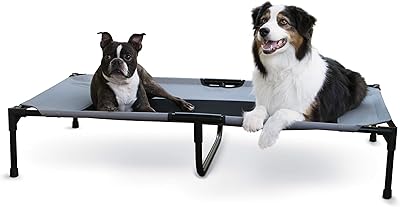 K&H Pet Products Cooling Elevated Dog Bed Outdoor Raised Dog Bed with Washable Breathable Mesh, Dog Cot Bed No-Slip Rubber...