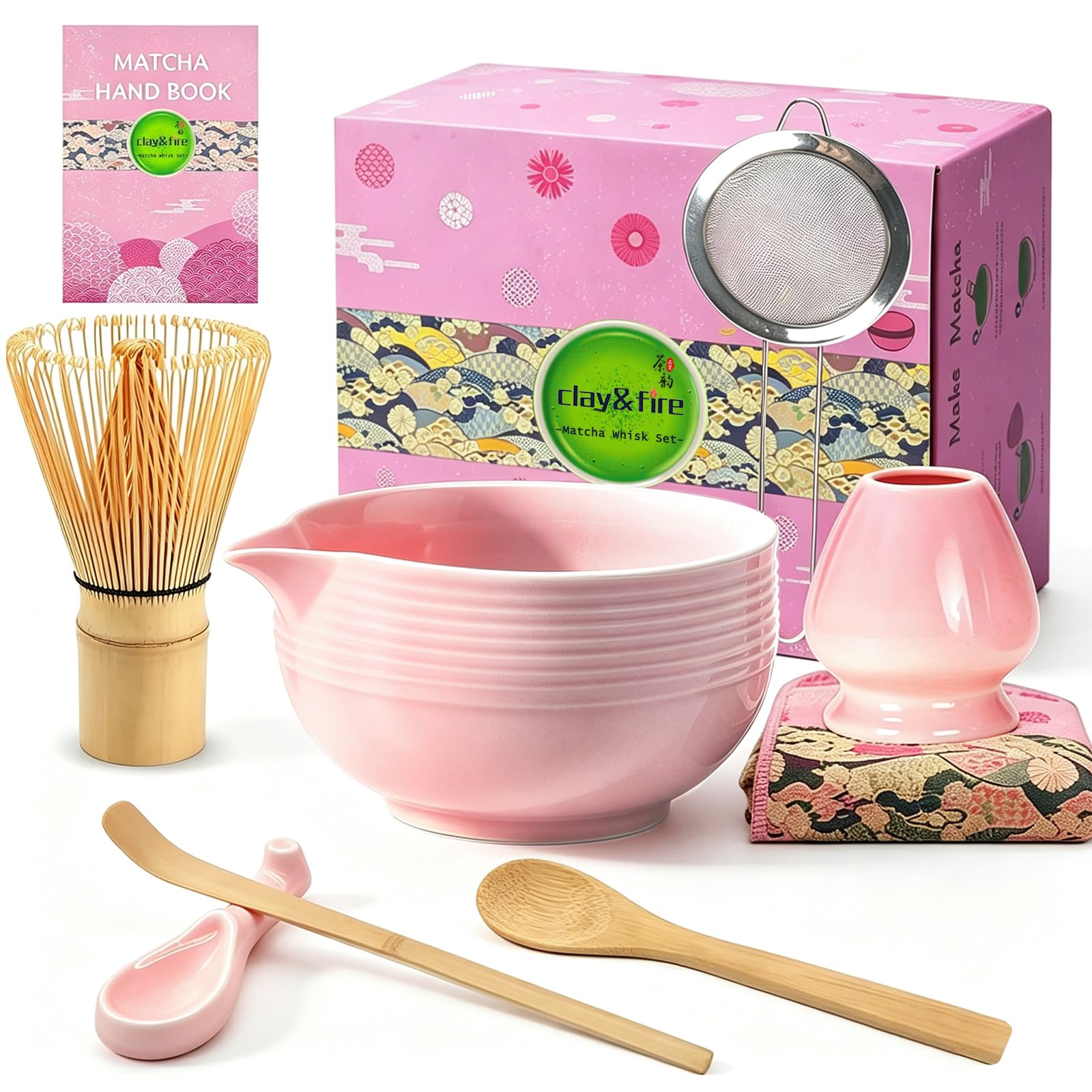 Clay&Fire Matcha Besen Whisk - Matchabesen,100-zinkiger handgefertigter Rührbesen für die authentische Matcha Zubehör,Traditioneller Japanischer Chasen Matcha-Schneebesen