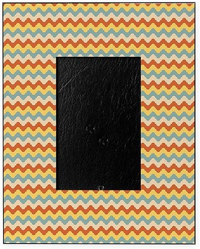 CafePress Retro Waves Pattern Red Teal Yellow Decorative Picture Frame