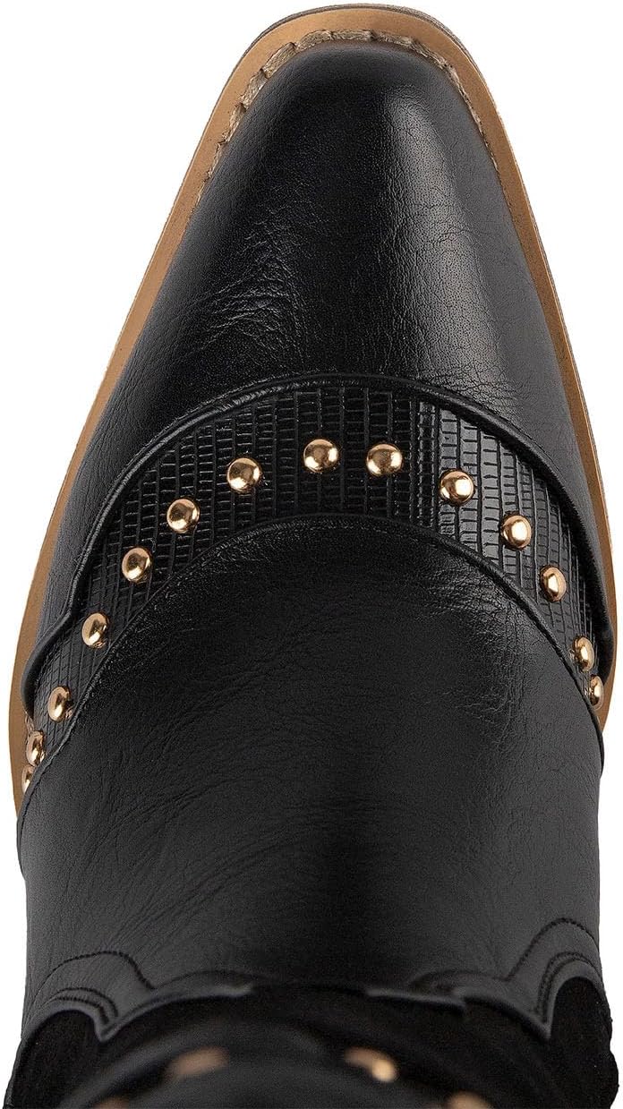 Cowboy Boots for Women Western Boots Cowgirl Ladies Pointed Toe Pull On Mid Calf Classic Fashion Dress Retro Boots - Image 5