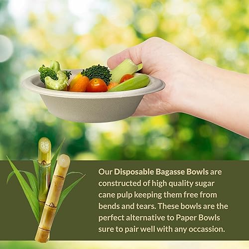 Miniatura 4 de Reli. Cuencos de papel compostables, 12 onzas (paquete de 150)  Cuencos de papel marrón, desechables, ecológicos y resistentes, biodegradable,