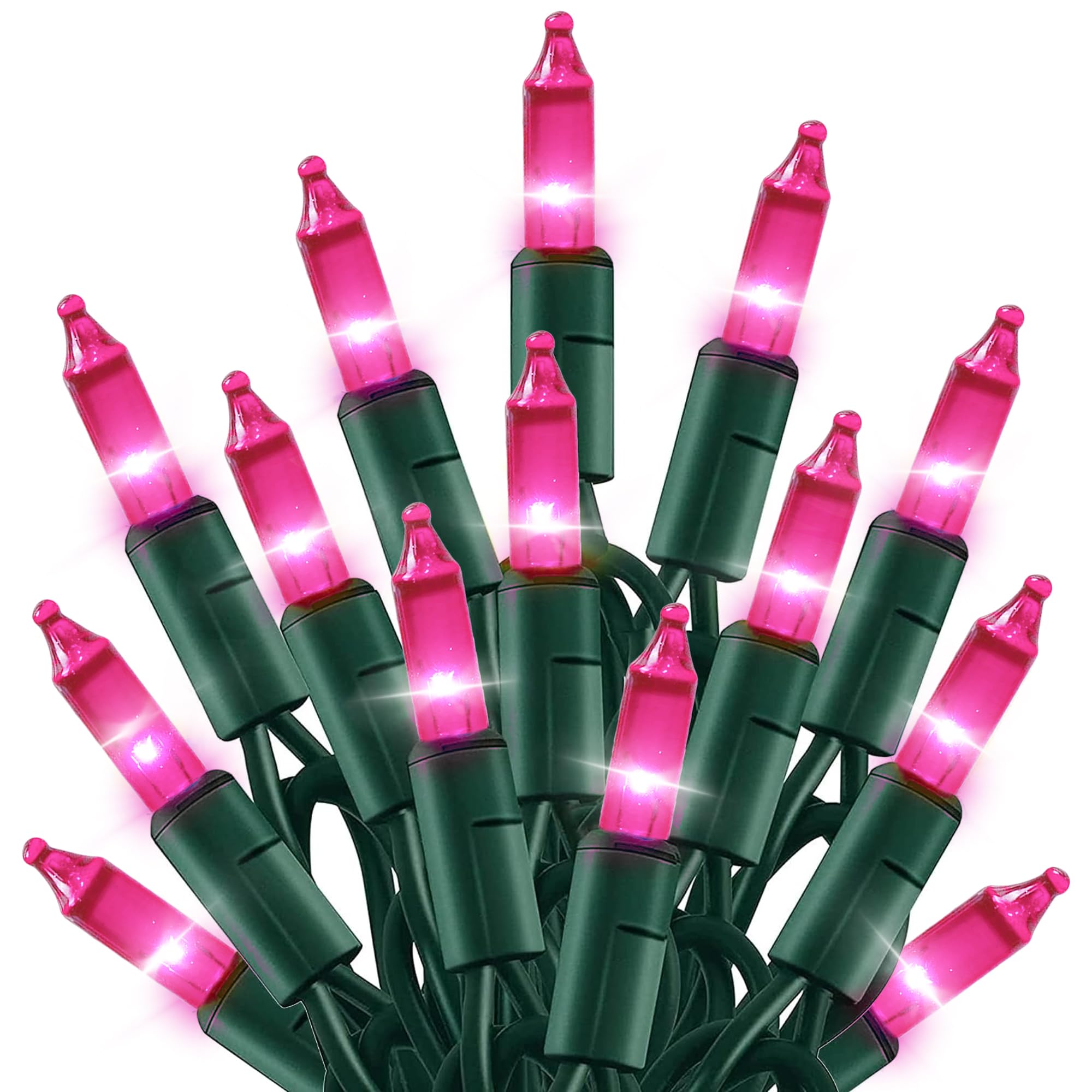 TW SHINE Christmas Lights, 20FT 100 Count Incandescent Mini Christmas Tree Light, Waterproof Xmas String Lights for Outdoor Indoor Home Party Yard