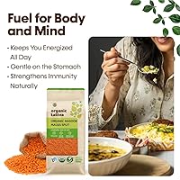 Vista 6 de Organic Tattva Lentejas rojas divididas Masoor Malka enteras, 17.64 oz con certificación USDA
