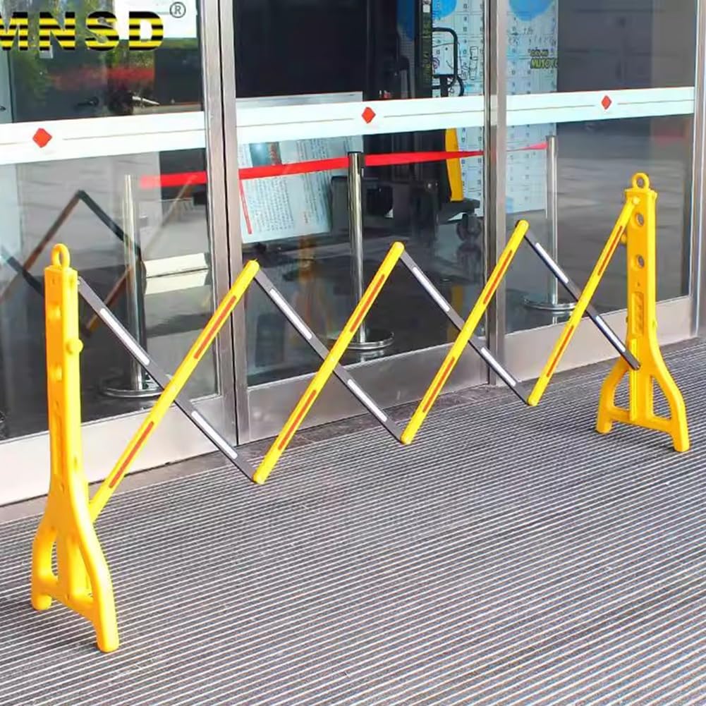 Genérico Barrera de Seguridad retráctil y Extensible: Barrera de Seguridad Plegable y Ajustable para entradas de vehículos, Control de multitudes en Exteriores, gestión de tráfico, soluciones de cerc
