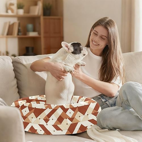 Miniatura 6 de Rhomboid White Terracotta Anxiety Relief Pet Dog Beds fluffier Dog Pillow Bed for Extra Small Size Pets Supplies Camas para mascotas Grandes