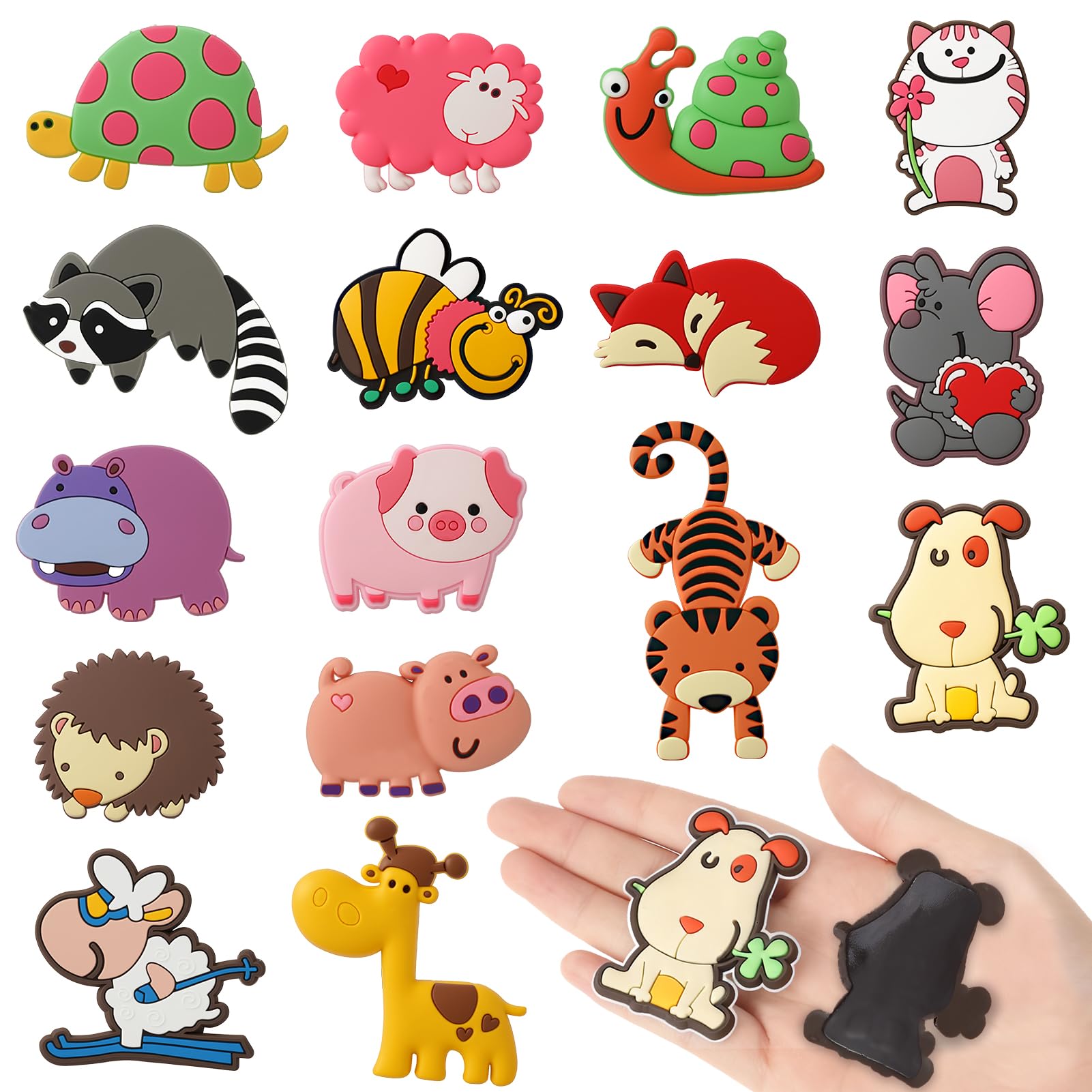 Fridge Magnets for Kids 16 Pcs Cute Magnetic Animals for Toddlers Educational Animal Fridge Magnets for Early Learning and Fine Motor Skills Development