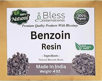 Bless International Premium Grade A Indian Benzoin Resin 100% Pure Natural Organic Tree Sap Gum Incense Solid Crystals Sacred Aroma for Meditation Cleansing Wellness 0.25Lb-113.3-Grams-4-Ounces