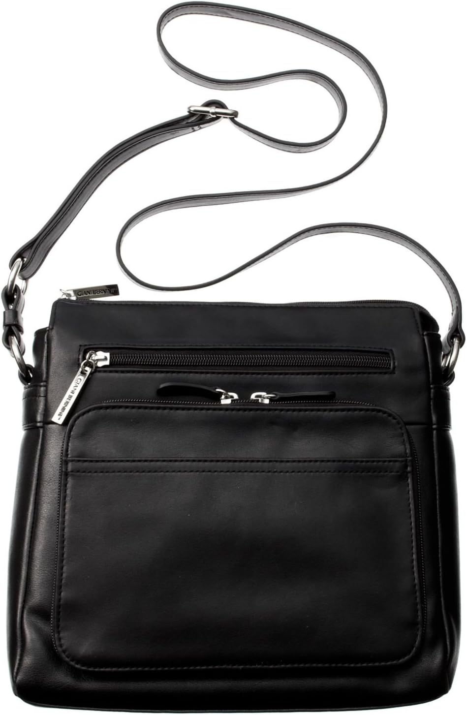 Nappa Leather Front Zip Crossbody