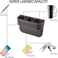 Vista 3 de Organizador Multifuncional para Asiento de Coche con Soporte para Tazas, Teléfono y Botella Negro