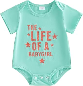 Newborn Baby Girl The Life Of A Baby Girl Romper Bodysuit Clothes | Infant Baby Short Sleeve Bubble Romper Shirt, Summer Outfits