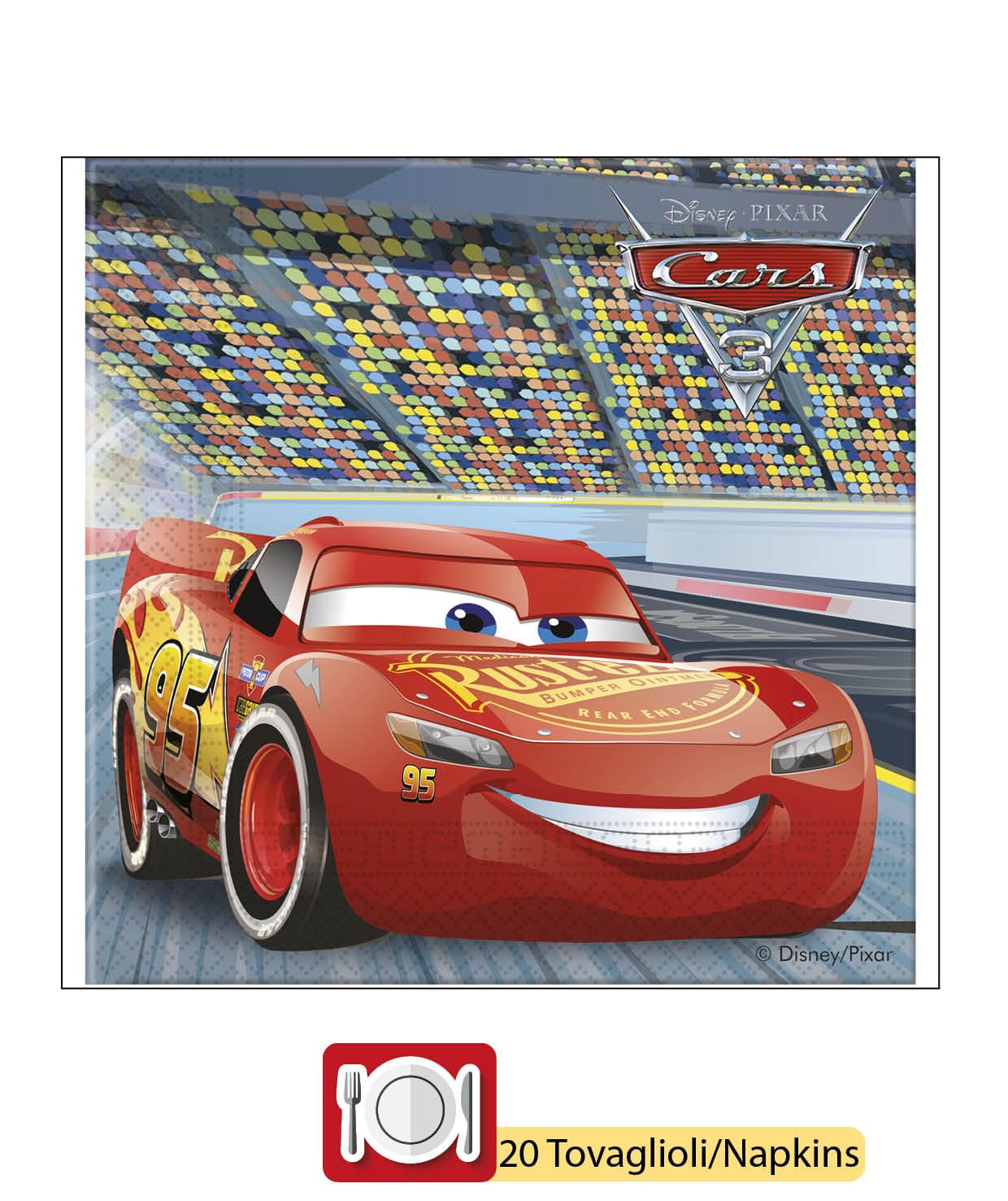 Ciao Cars Party Set – 8 Personen, Inkl. Teller, Becher & Servietten, Disney/Pixar Lizenziert