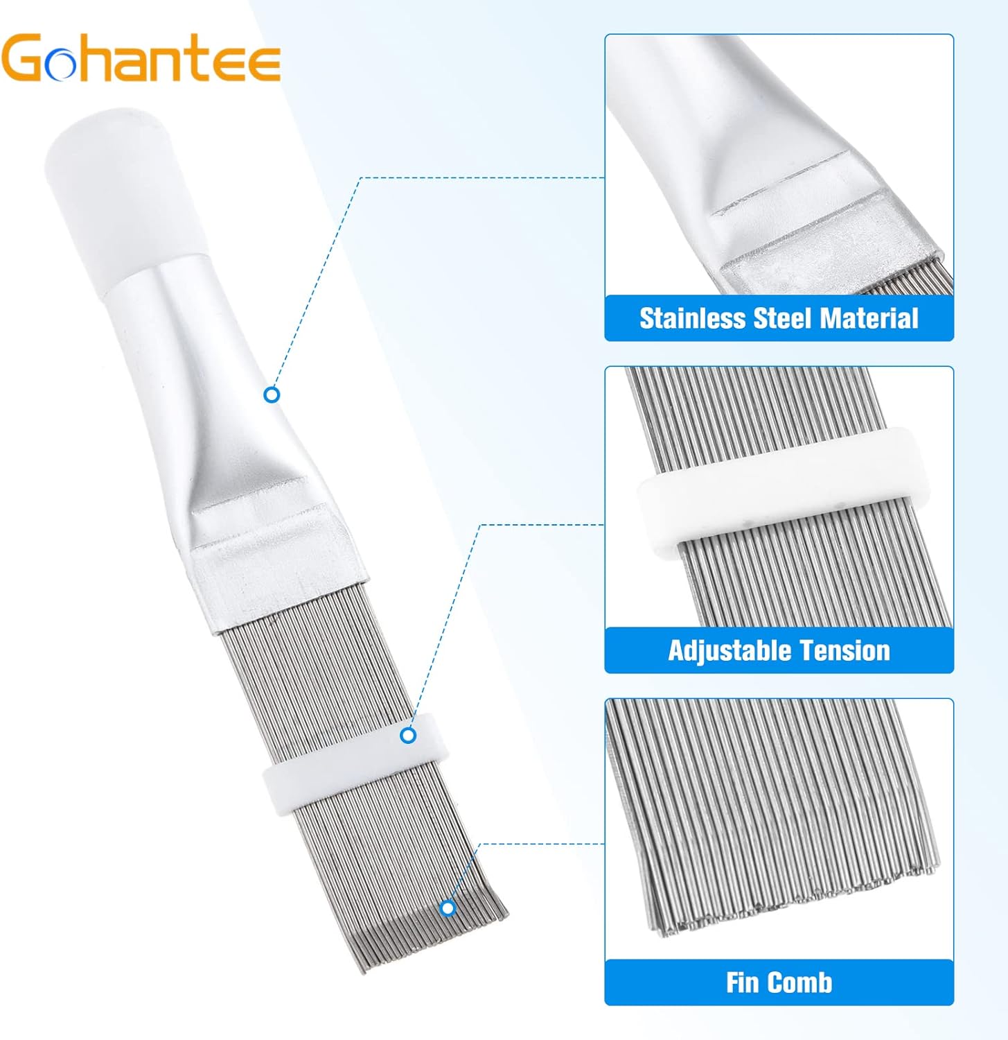 Air Conditioner Fin Comb, AC Condenser Fin Straightener Cleaner Evaporator Radiator Fin Cleaning Tool