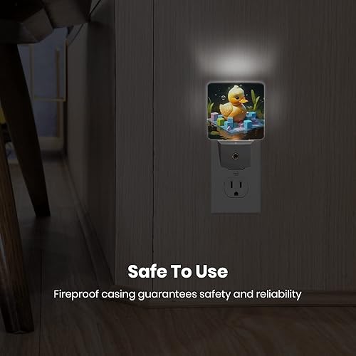 Miniatura 6 de Luces nocturnas de animales de pato para niños y niñas, enchufables a la pared, sensor inteligente, impresa, luz nocturna LED, lámpara enchufable
