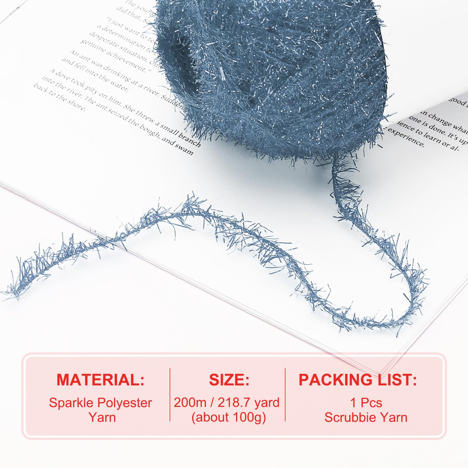 PATIKIL 218 Yards Scrubbie Yarn - Image 2