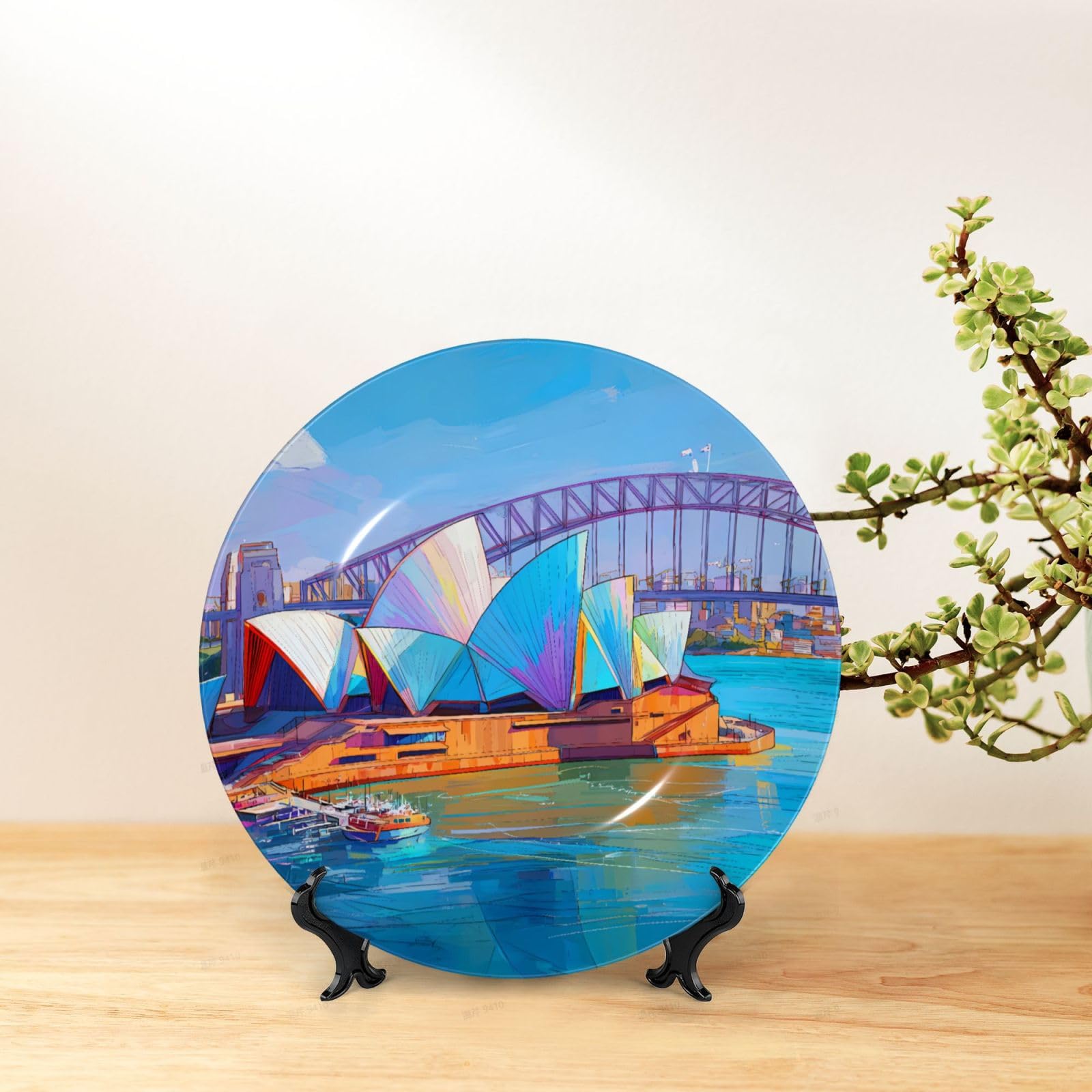 Pennarello Sydney Opera House Bone China talerz dekoracyjny porcelanowy 4 rozmiary zestaw do ściany i stołu