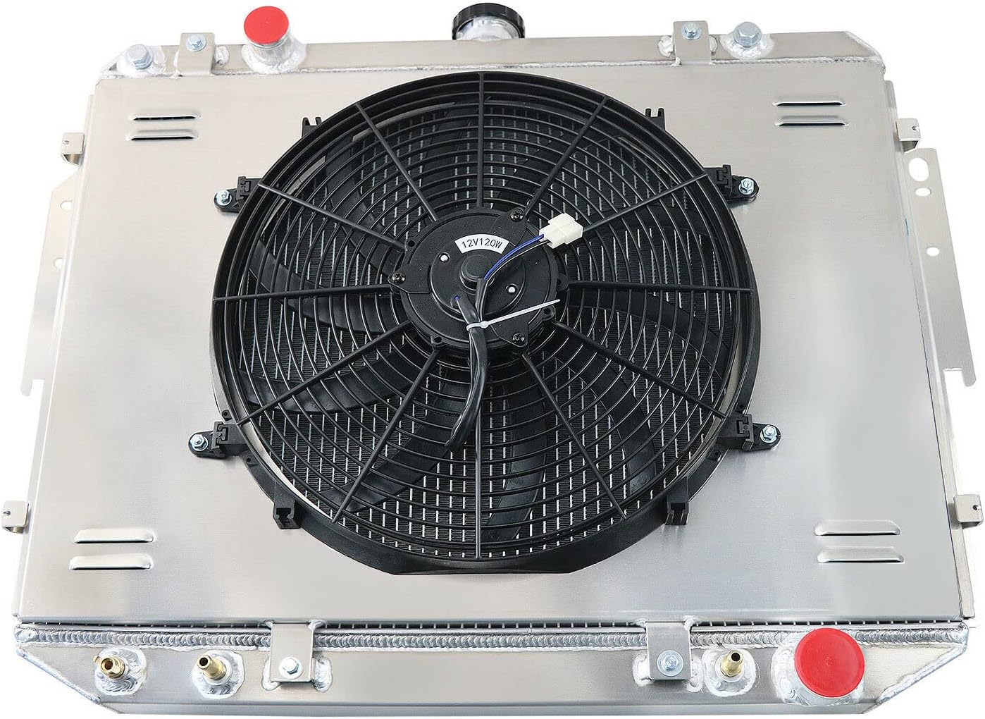 Enignelooc 3 Row Core Aluminum Radiator Shroud Fan Relay