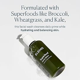 ELEMIS Superfood Facial Wash 200ml, Daily Gel Cleanser with Prebiotics for Glowing, Balanced Skin, Hydrating Cleanser for Face