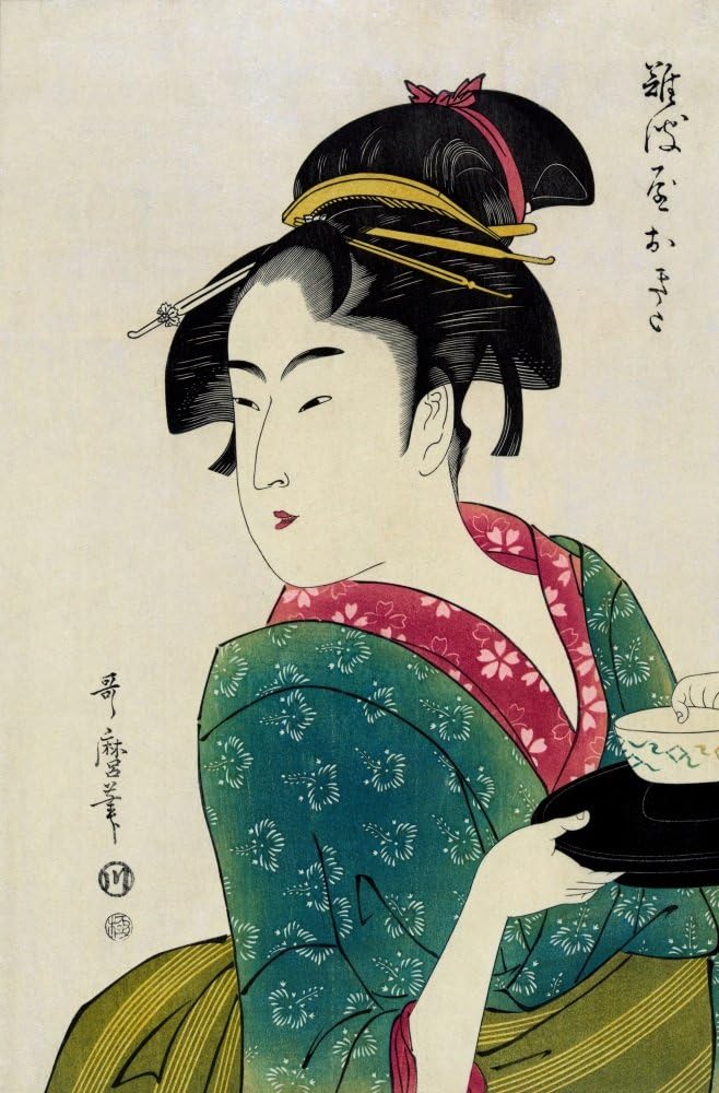 絵画風 即出荷 壁紙ポスター はがせるシール式 喜多川歌麿 うたまろ 高名美人六家撰 難波屋おきた 耐候性塗料 建築用壁紙 K Kgu 003s1 576mm 876mm キャラクロ 美人画 浮世絵