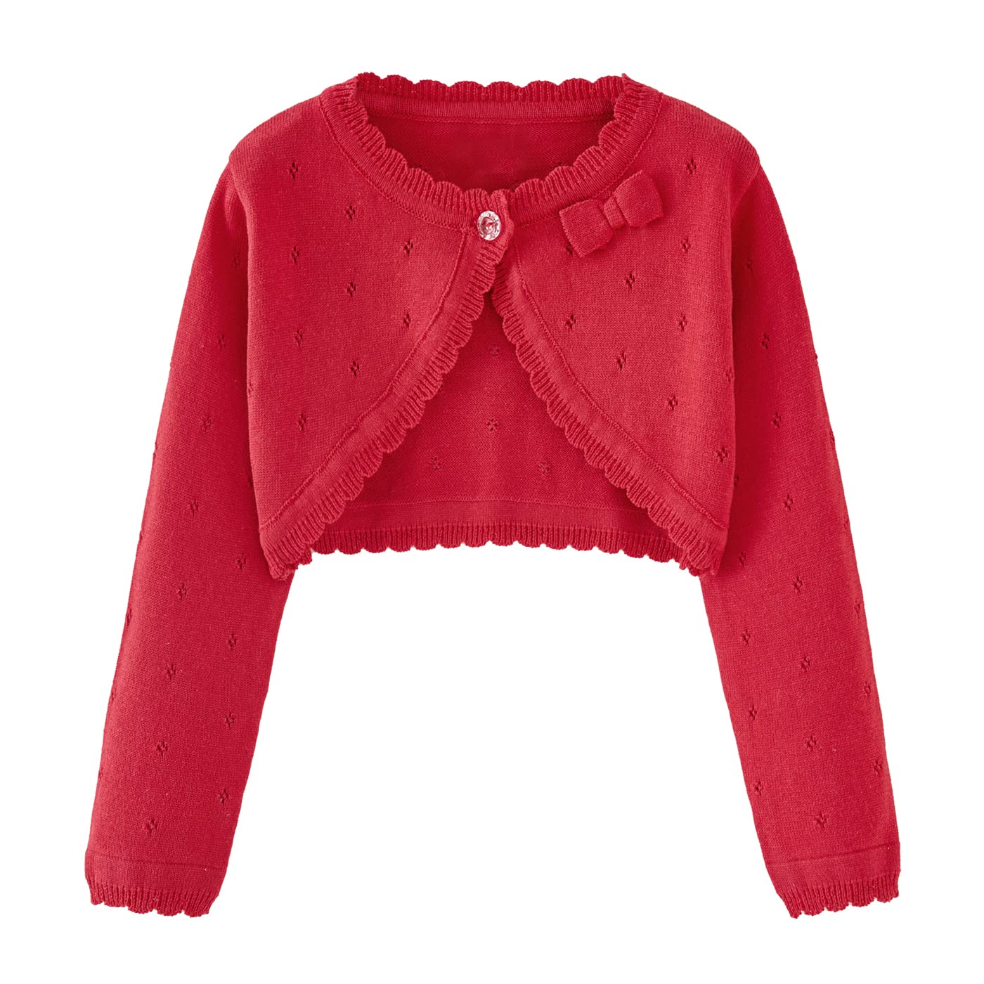 Toddler Girls Cardigan Sweater Bolero Shrug Baby Kids Long Sleeve Cropped Dress Up Button Closure Jacket Tops