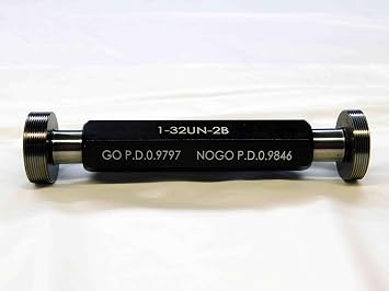 NEW 1" 32 UN 2B THREAD PLUG GAGE 1.00 1.0 GO NO GO P.D.S = .9797 & .9846