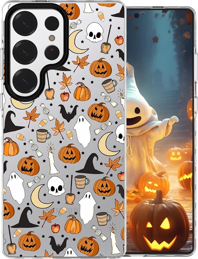 Halloween Ghost Phone Case for Galaxy S25 Ultra Clear