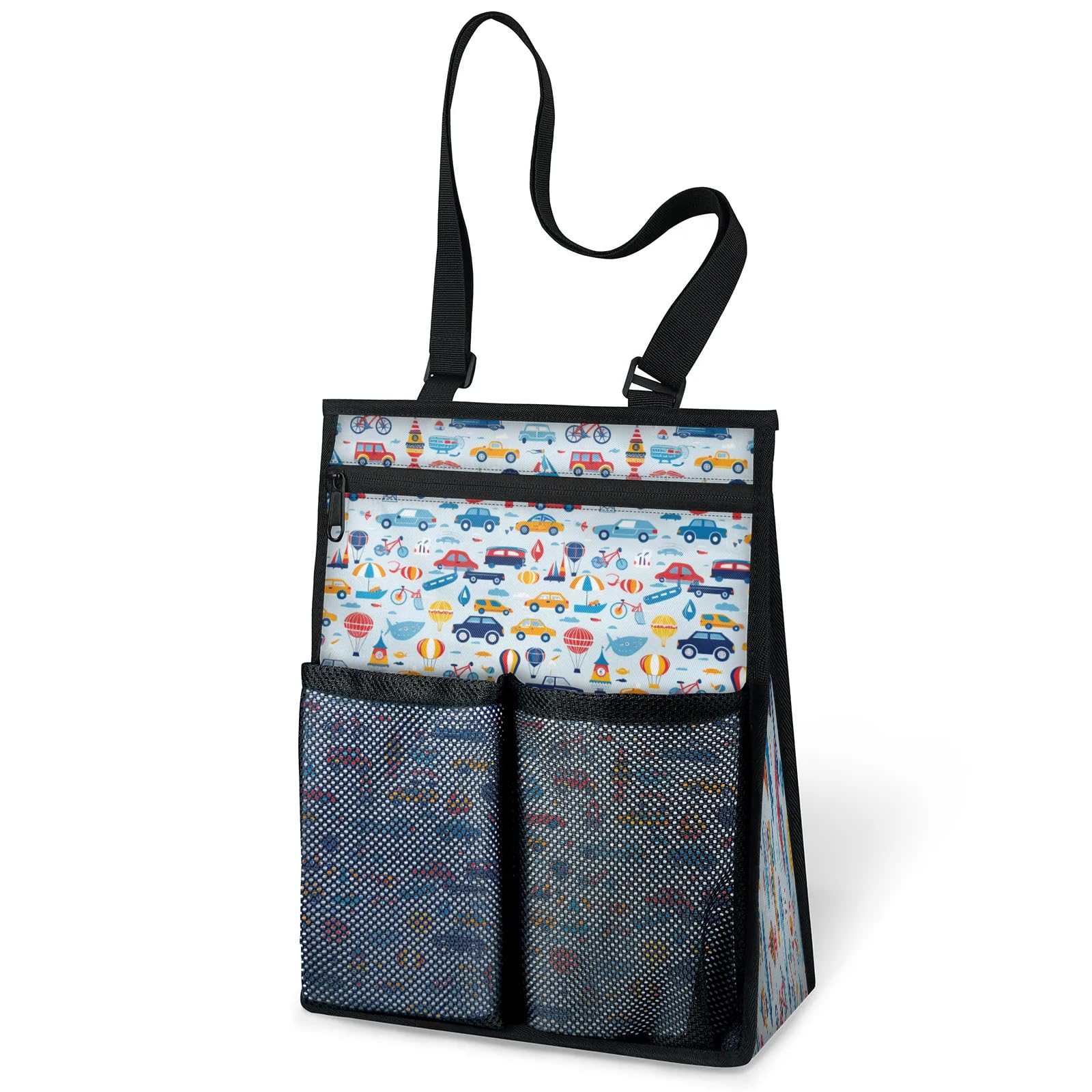 Ourtheme Cartoon Car Portable Shower Bag for Travel Gym Camp Beach Tote Shower Caddy Bags Hanging Toiletry Organizer