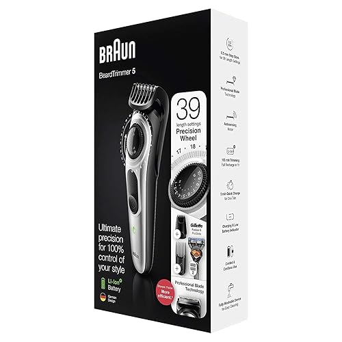 Miniatura 6 de Braun BT7240 Máquina para recortar la barba, para hombre, inalámbrica y recargable, recortador de detalles, mini afeitadora con maquinilla de