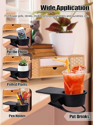 Miniatura 6 de Kalolary 2 Pieces Drinking Cup Holder Clip, Desk Bottle Cup Stand DIY Glass Clamp Storage Saucer Clip Water Coffee Mug Holder Saucer Clip Design for