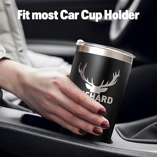 Miniatura 4 de Regalos personalizados para hombres, vaso personalizado único con texto grabado con nombre, taza de viaje de café de 20 onzas, vaso de acero