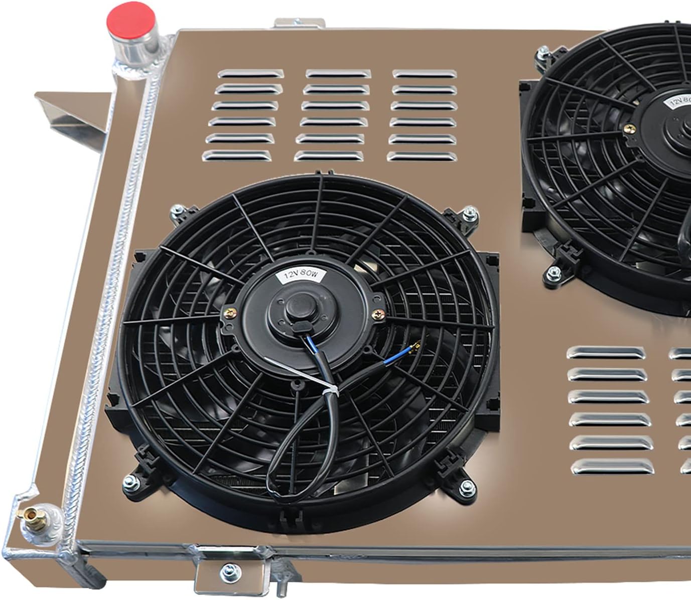 3 Row Core Radiator + 2 X 12" Fan W/Shroud + Relay for 1991-1993 Dodge D150 D250 D350 W150 W250 W350 Ramcharger 5.9L Diesel Turbo Cummins All Aluminum Radiador