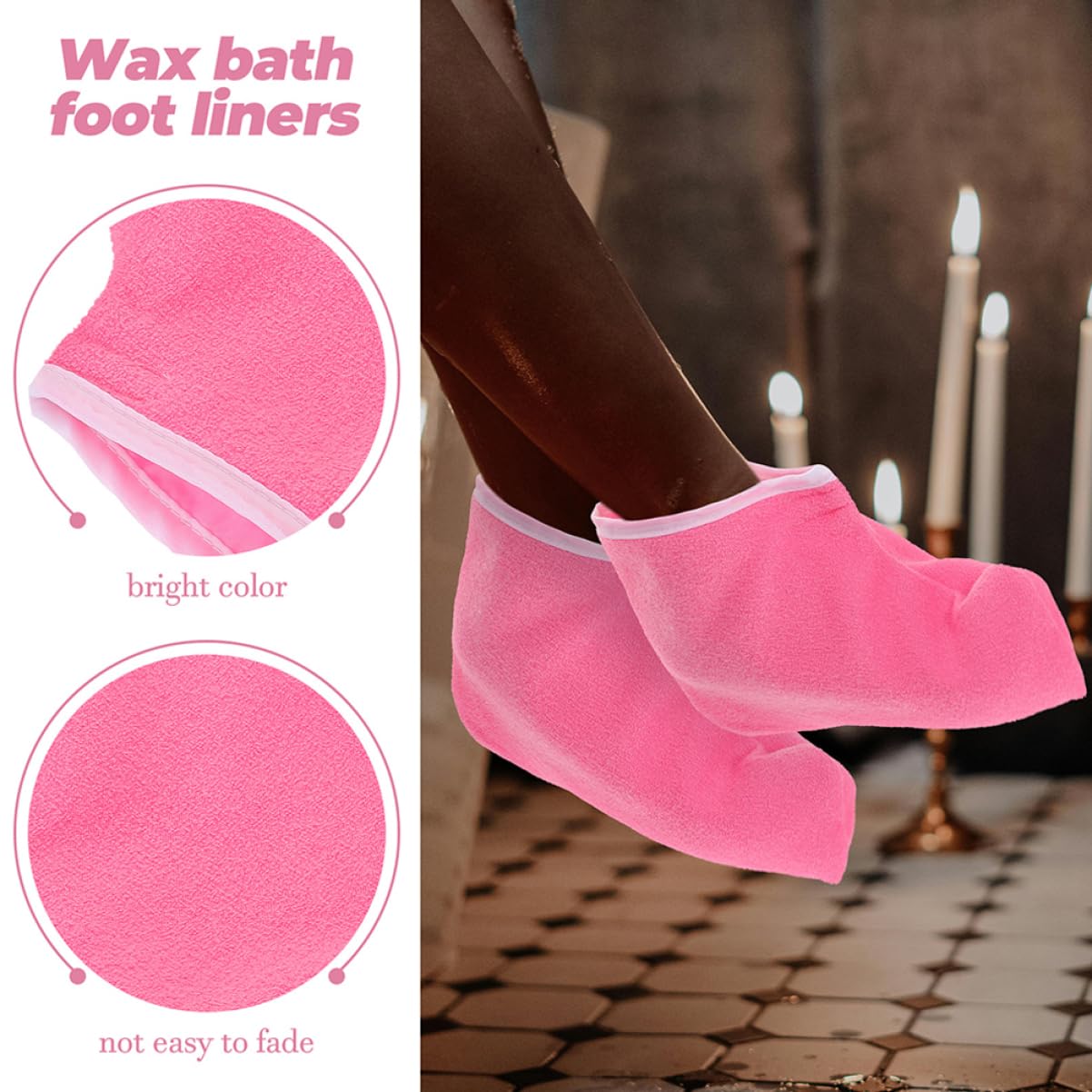 Didiseaon 2pairs Reusable Paraffin Wax Foot Covers Hydrating Foot Liners for Wax Comfortable and Practical Booties for Moisturizing Care for Home Use
