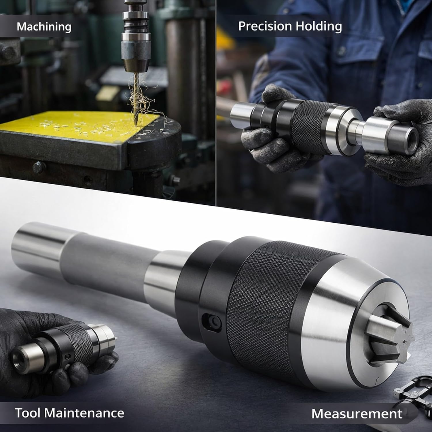 Integral Drill Chuck Keyless with Straight Shank, Lathe Hardware Tool Accessories, 1-13mm Clamping Range -, Durable 40Cr Material, Ideal for Milling Machines