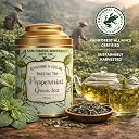 Sancha Tea Boutique, Peppermint Green Tea, 100g Loose Leaves, Refreshing & Cooling Herbal Blend, Rainforest Alliance Certified gallery image