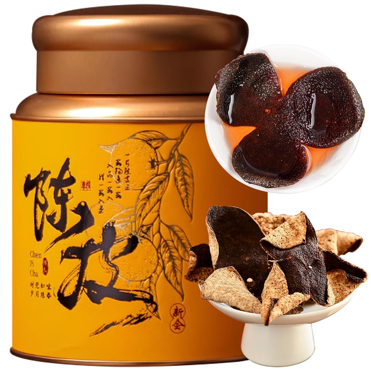 CHADUO Dried Tangerine Peel Tea 5 Years Aged Orange Peel Xinhui Chen Pi 70g/2.47oz Traditional Sun Craft Mild Citrus Aroma 陈皮 陳皮 橘皮 新会陈皮