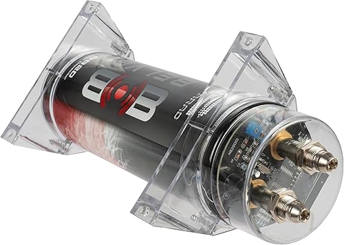 Vista 26 de Belva - Capacitor / tapa de potencia para el audio del auto de 1,0 faradio con visor rojo. BB1D