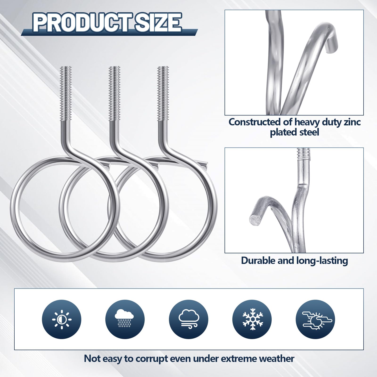 Bridle Rings - 5 Pack 1/4"-20 Steel Cable Hangers -3