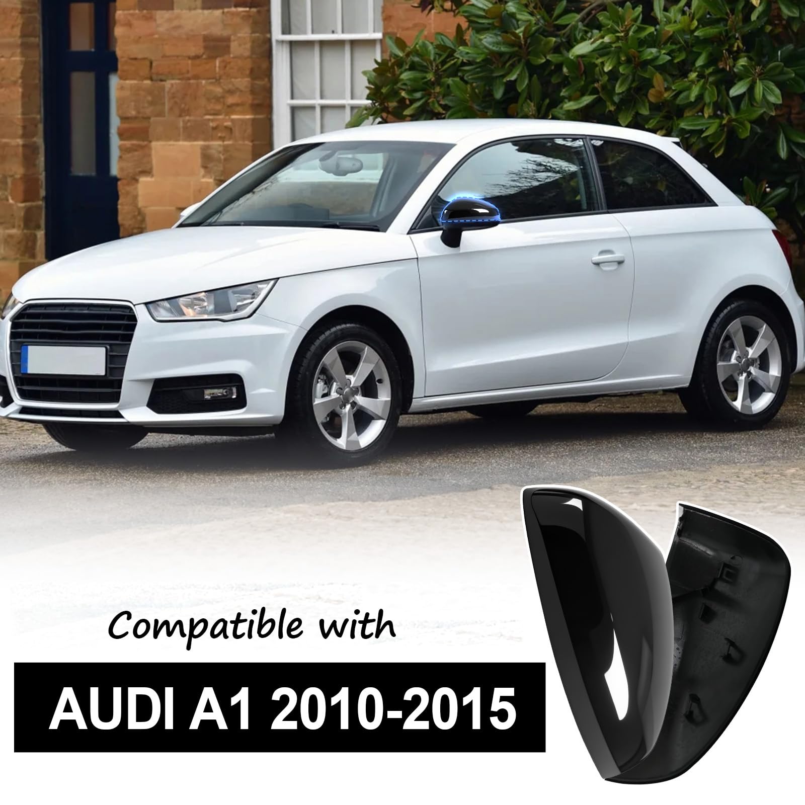 Copri Specchietto Retrovisore Compatibile con Audi A1 2010-2015 Calotta Specchio Sinistra & Destra