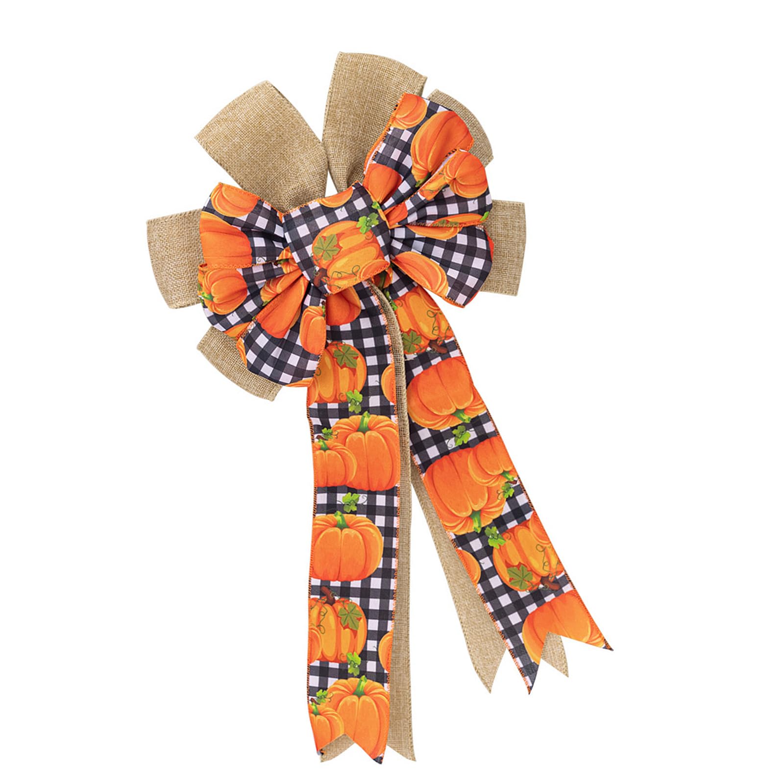 Buxuaaaa Type A Knot Thanksgiving Hanging Door Decoration Polyester Ribbon Bowknot Ornament Festives Accessories Business Displays