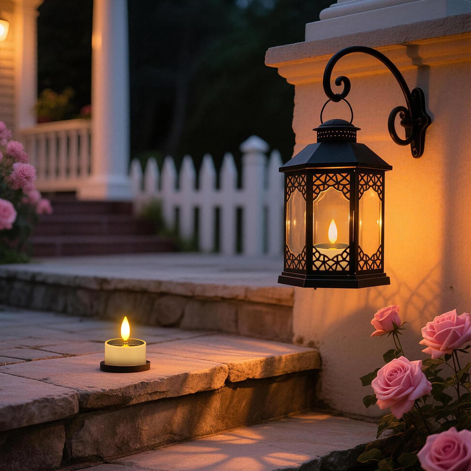 PChero 12pcs LED velas solares al aire libre a prueba de agua, recargable de la batería de las luces del té velas parpadeante para Jardín Linterna Camping Decoración del hogar