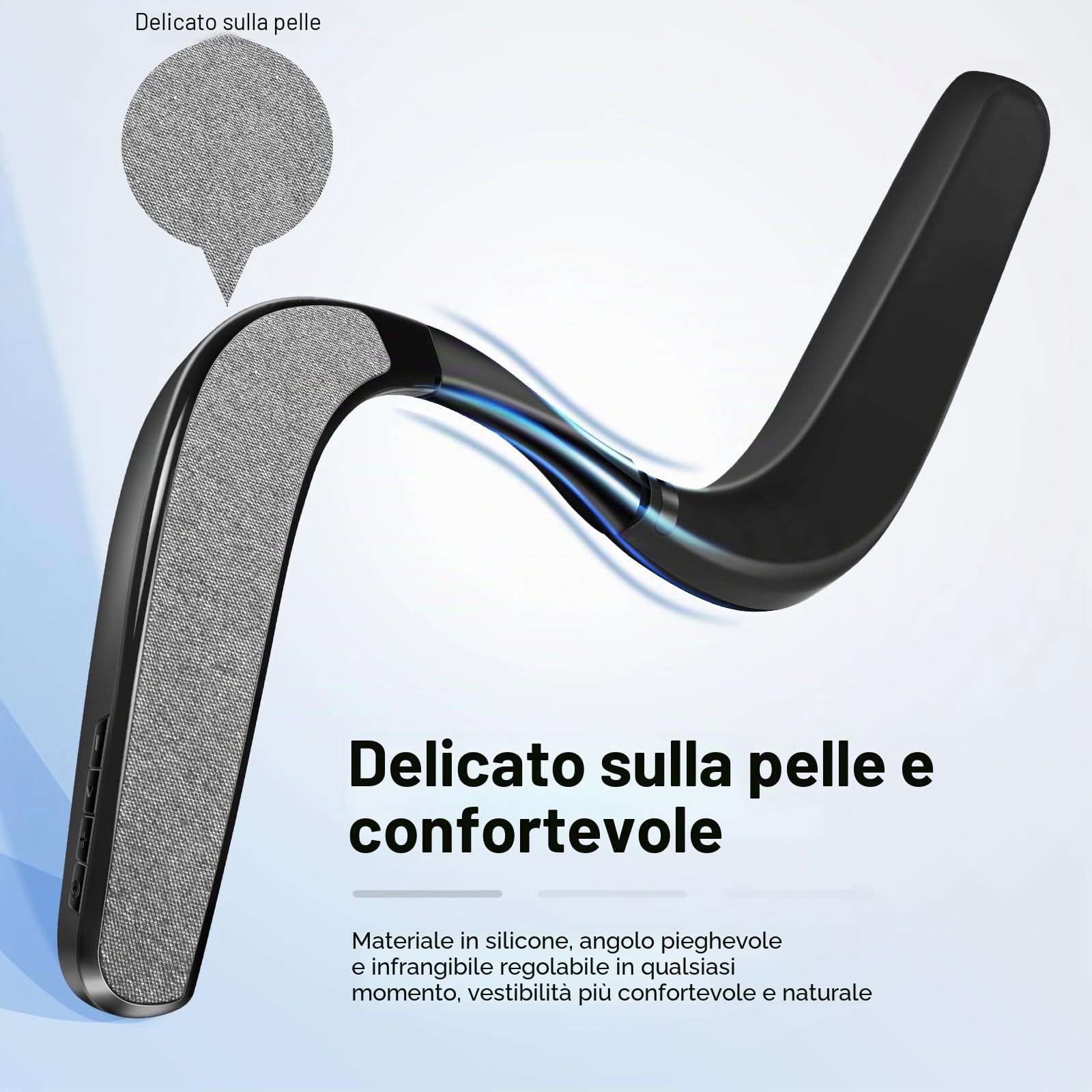 KozyOne - Altoparlante Bluetooth con archetto da collo, altoparlante portatile senza fili con microfono integrato e slot per scheda TF, 12 ore di autonomia, suono surround stereo 3D, ricarica rapida